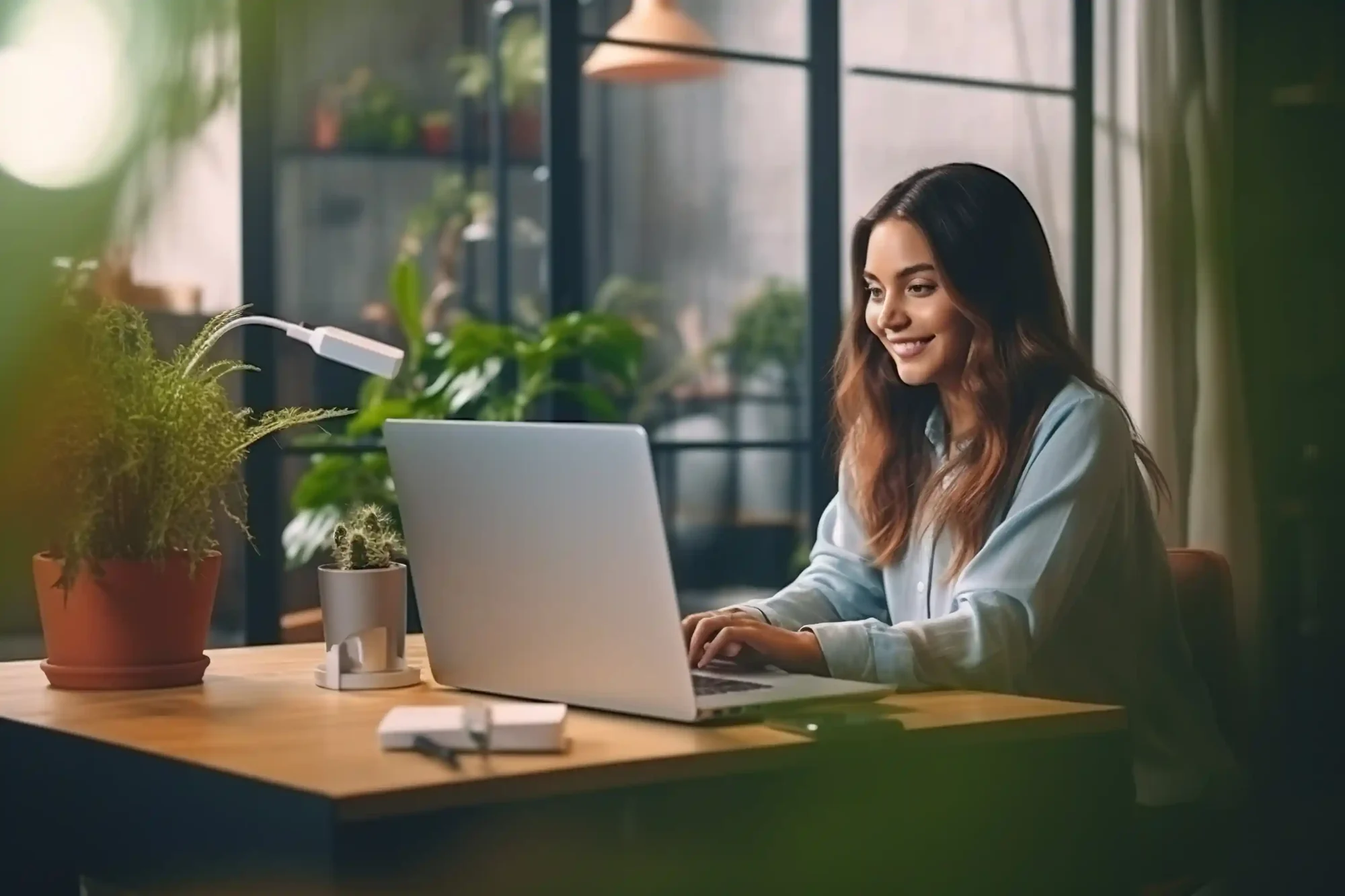 woman typing on a laptop